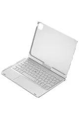 Newface iPad Pro 11 (2024) F11 ATS Kılıf Magic Dönen Klavyeli Tablet Kılıf - Gümüş