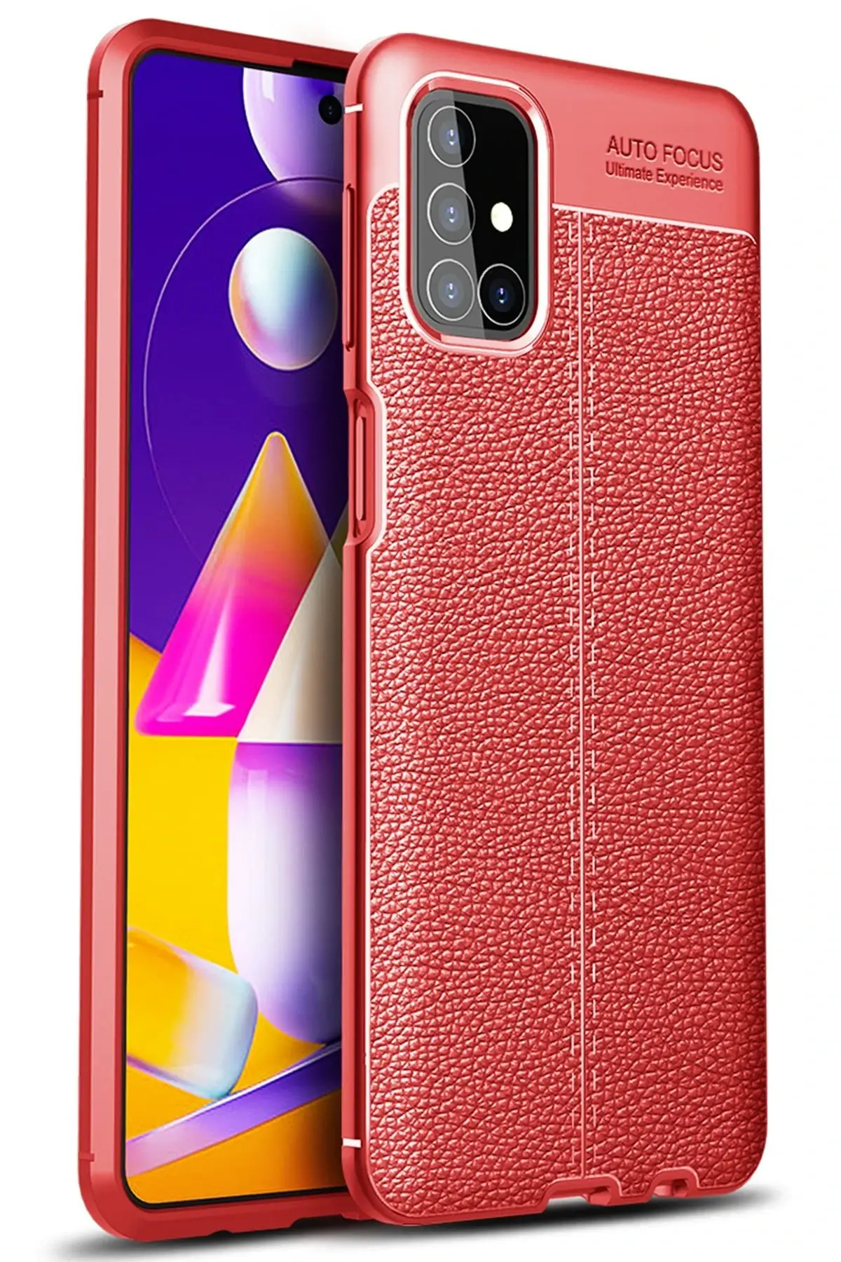 Newface Samsung Galaxy M31S Kılıf Auto Focus Kapak - Kırmızı