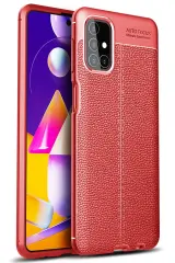 Newface Samsung Galaxy M31S Kılıf Auto Focus Kapak - Kırmızı