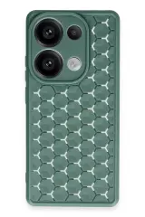 Newface Xiaomi Redmi Note 13 Pro 4G Kılıf Petek Silikon Kapak - Koyu Yeşil