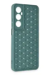 Newface Realme C65 Kılıf Petek Silikon Kapak - Koyu Yeşil