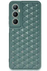 Newface Realme C65 Kılıf Petek Silikon Kapak - Koyu Yeşil