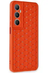 Newface Realme C65 Kılıf Petek Silikon Kapak - Kırmızı