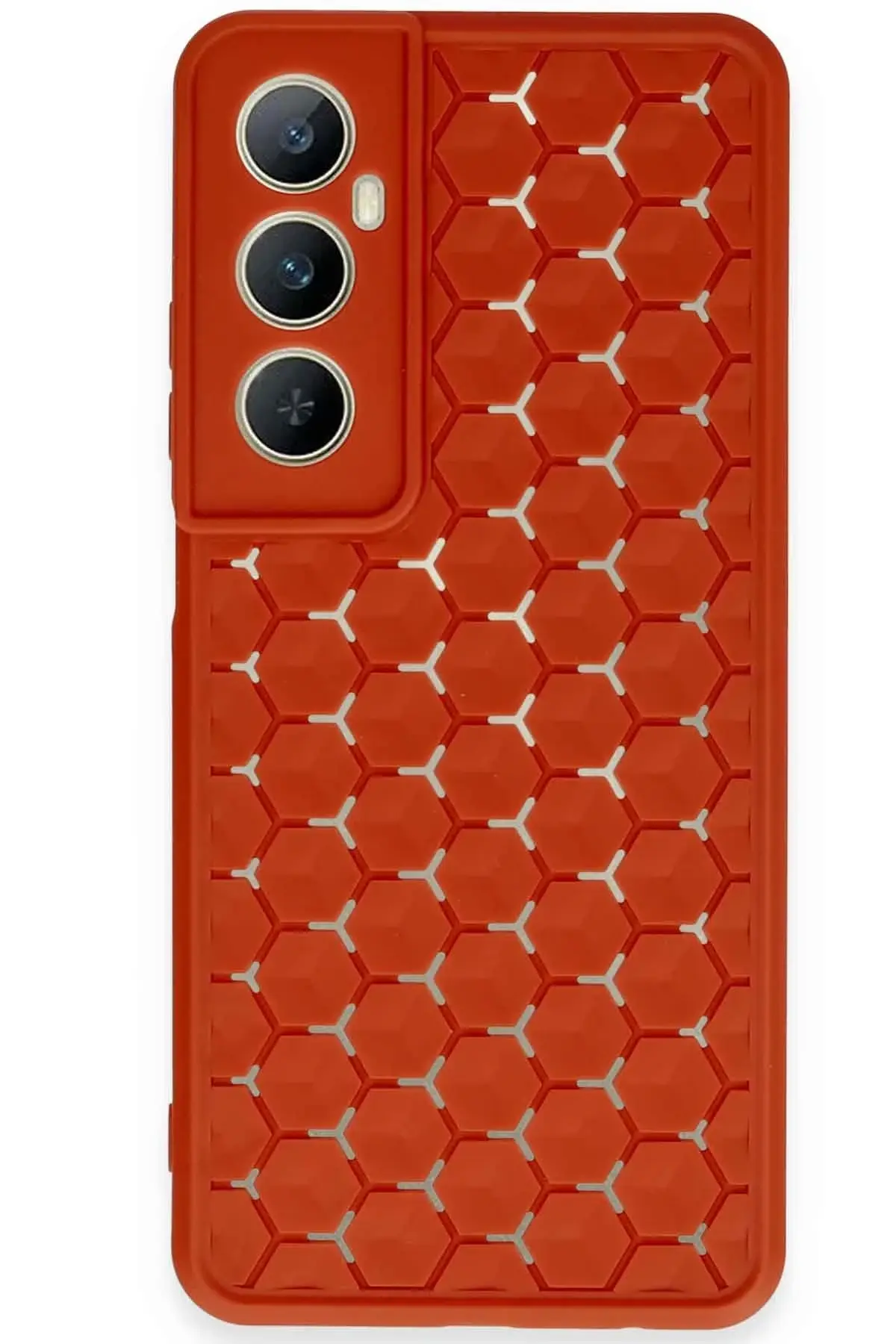 Newface Realme C65 Kılıf Petek Silikon Kapak - Kırmızı