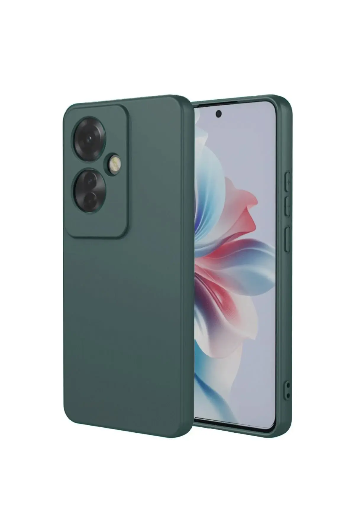 Newface Oppo Reno 11F Kılıf First Silikon - Koyu Yeşil
