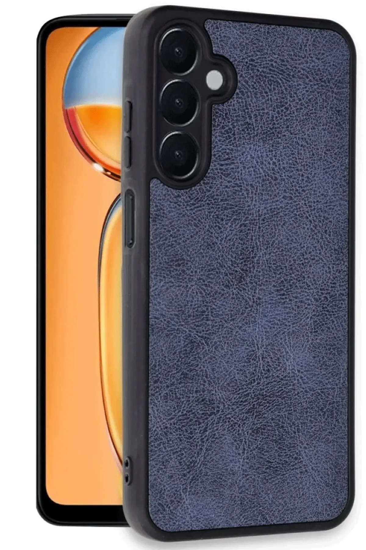 Newface Samsung Galaxy S24 FE Kılıf Aras Deri Kapak - Lacivert