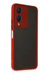 Newface Vivo Y17S Kılıf Montreal Silikon Kapak - Kırmızı