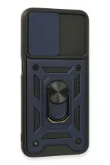 Newface Oppo A16 Kılıf Pars Lens Yüzüklü Silikon - Lacivert