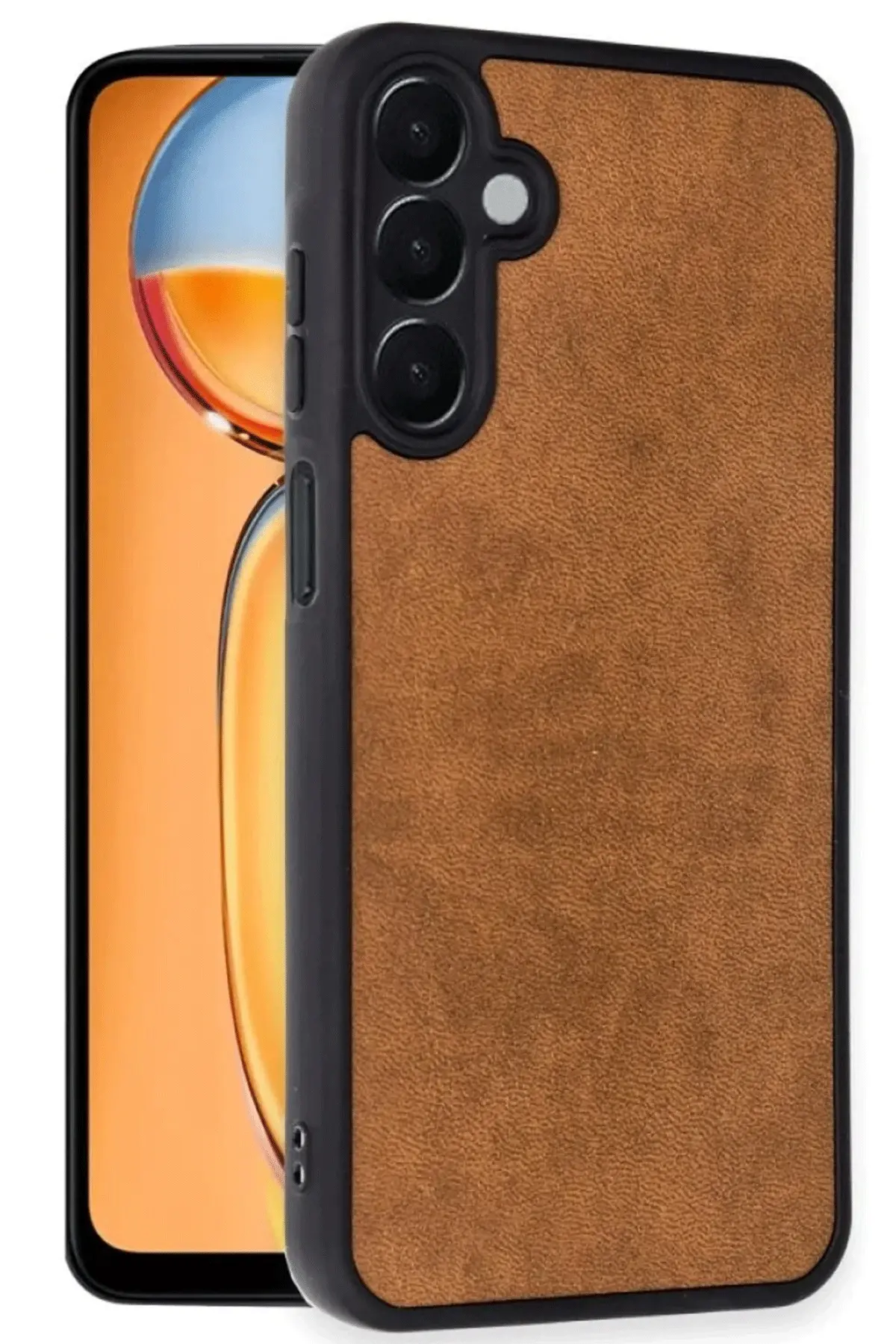 Newface Samsung Galaxy S24 FE Kılıf Aras Deri Kapak - Taba