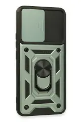 Newface Realme 8 Kılıf Pars Lens Yüzüklü Silikon - Yeşil