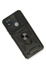 Newface Realme C11 2021 Kılıf Pars Lens Yüzüklü Silikon - Siyah