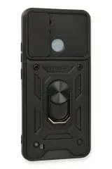 Newface Realme C11 2021 Kılıf Pars Lens Yüzüklü Silikon - Siyah