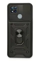 Newface Realme C11 2021 Kılıf Pars Lens Yüzüklü Silikon - Siyah