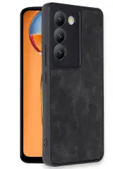 Newface Vivo V30 Lite 4G Kılıf Aras Deri Kapak - Siyah