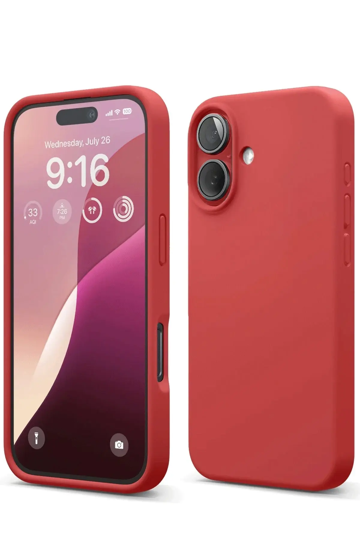 Newface iPhone 16 Kılıf Nano içi Kadife Silikon - Kırmızı