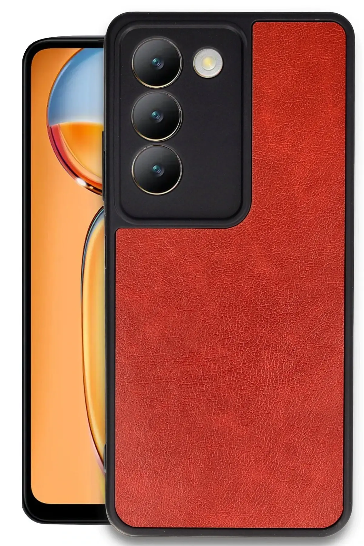 Newface Vivo V30 Lite 4G Kılıf Aras Deri Kapak - Kırmızı