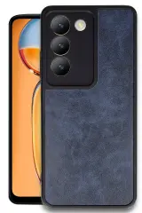 Newface Vivo V30 Lite 4G Kılıf Aras Deri Kapak - Lacivert