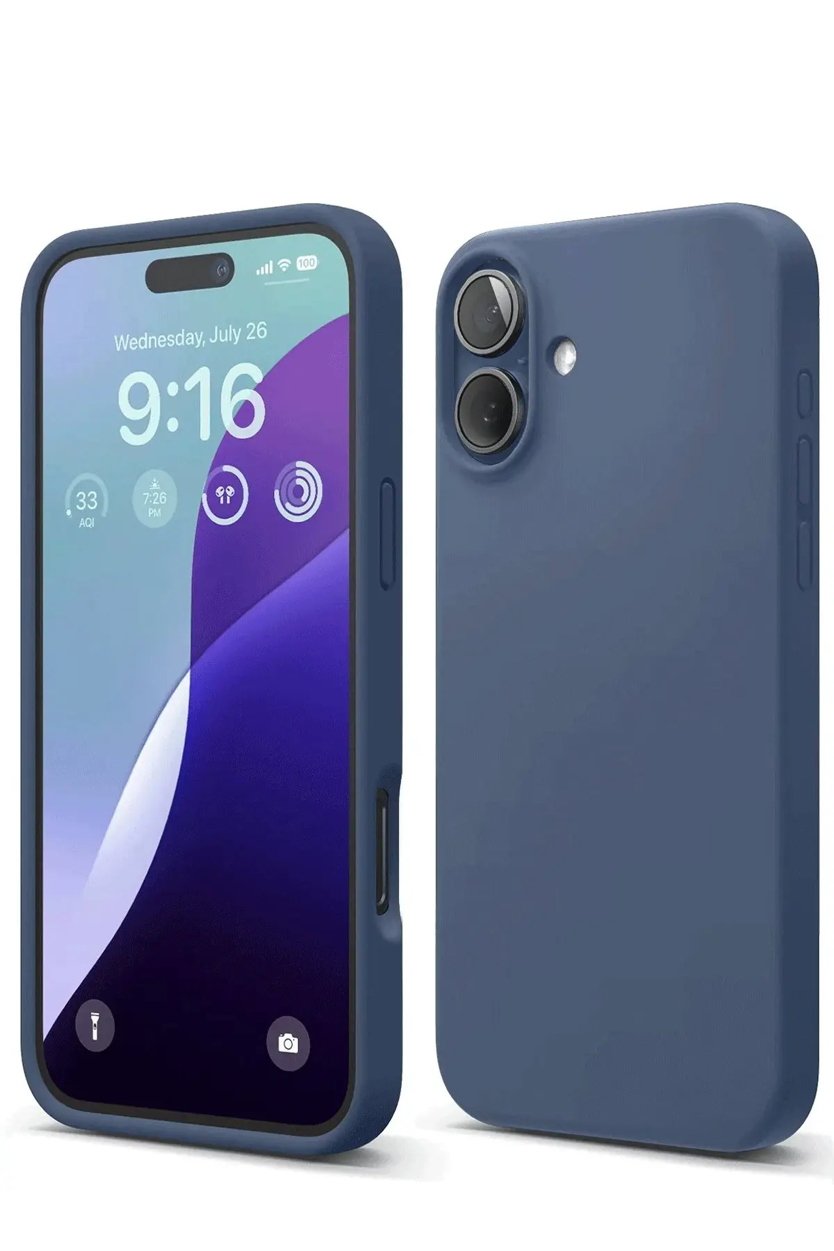 Newface iPhone 16 Kılıf Nano içi Kadife Silikon - Lacivert