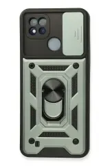 Newface Realme C11 2021 Kılıf Pars Lens Yüzüklü Silikon - Yeşil