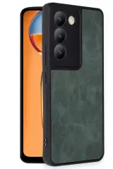 Newface Vivo V30 Lite 4G Kılıf Aras Deri Kapak - Koyu Yeşil