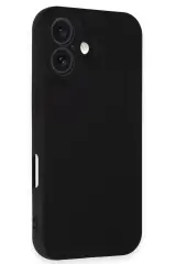 Newface iPhone 16 Plus Kılıf Nano içi Kadife Silikon - Siyah