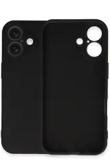 Newface iPhone 16 Plus Kılıf Nano içi Kadife Silikon - Siyah