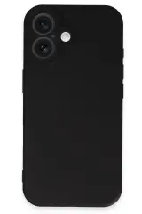 Newface iPhone 16 Plus Kılıf Nano içi Kadife Silikon - Siyah