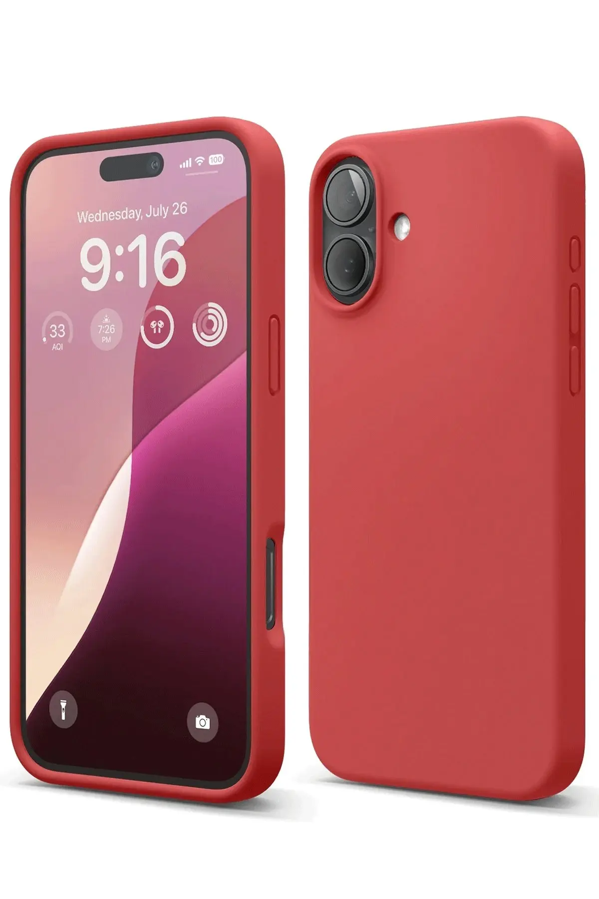 Newface iPhone 16 Plus Kılıf Nano içi Kadife Silikon - Kırmızı