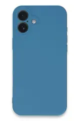 Newface iPhone 16 Plus Kılıf Nano içi Kadife Silikon - Mavi