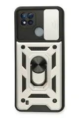 Newface Realme C11 2021 Kılıf Pars Lens Yüzüklü Silikon - Gümüş