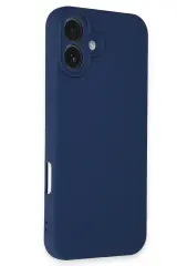 Newface iPhone 16 Plus Kılıf Nano içi Kadife Silikon - Lacivert