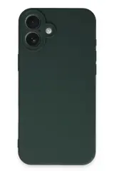 Newface iPhone 16 Plus Kılıf Nano içi Kadife Silikon - Koyu Yeşil