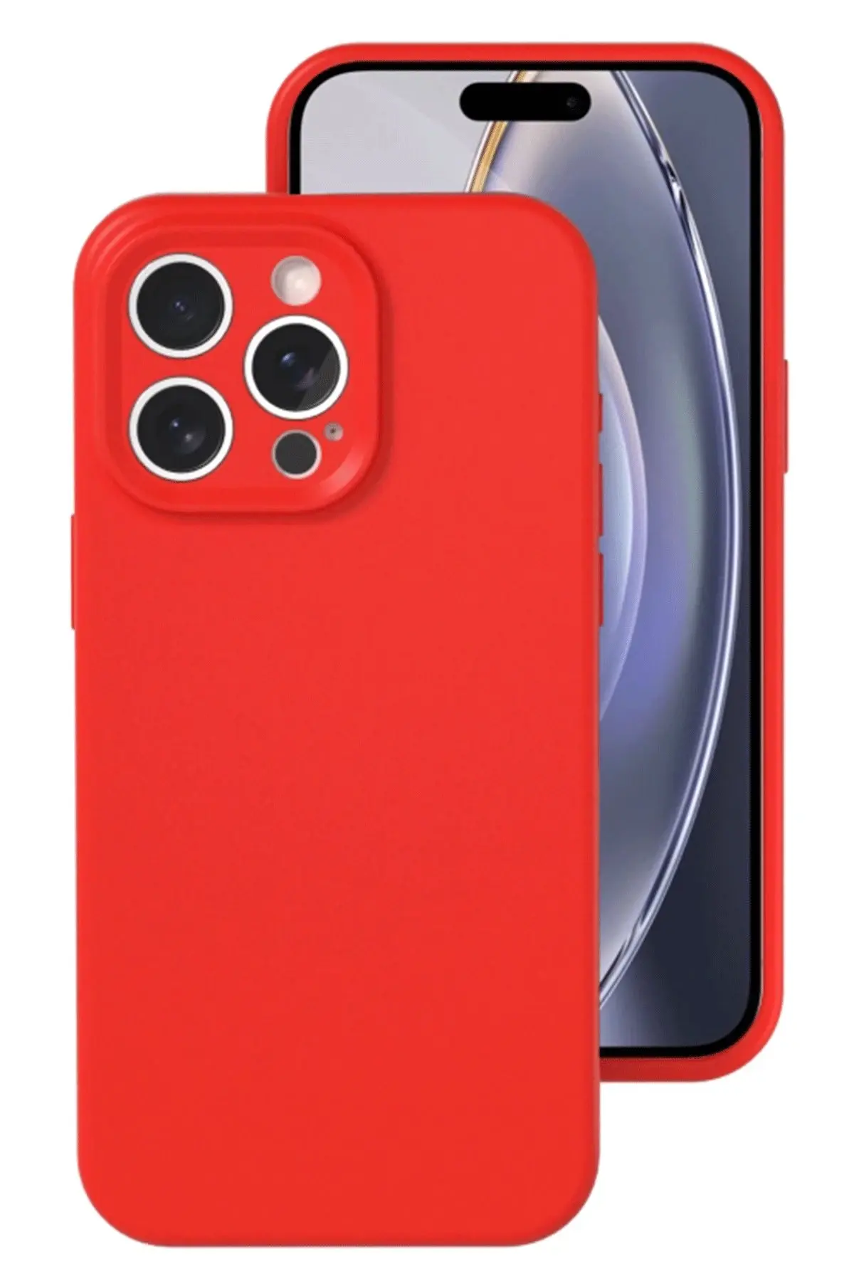 Newface iPhone 16 Pro Kılıf Nano içi Kadife Silikon - Kırmızı