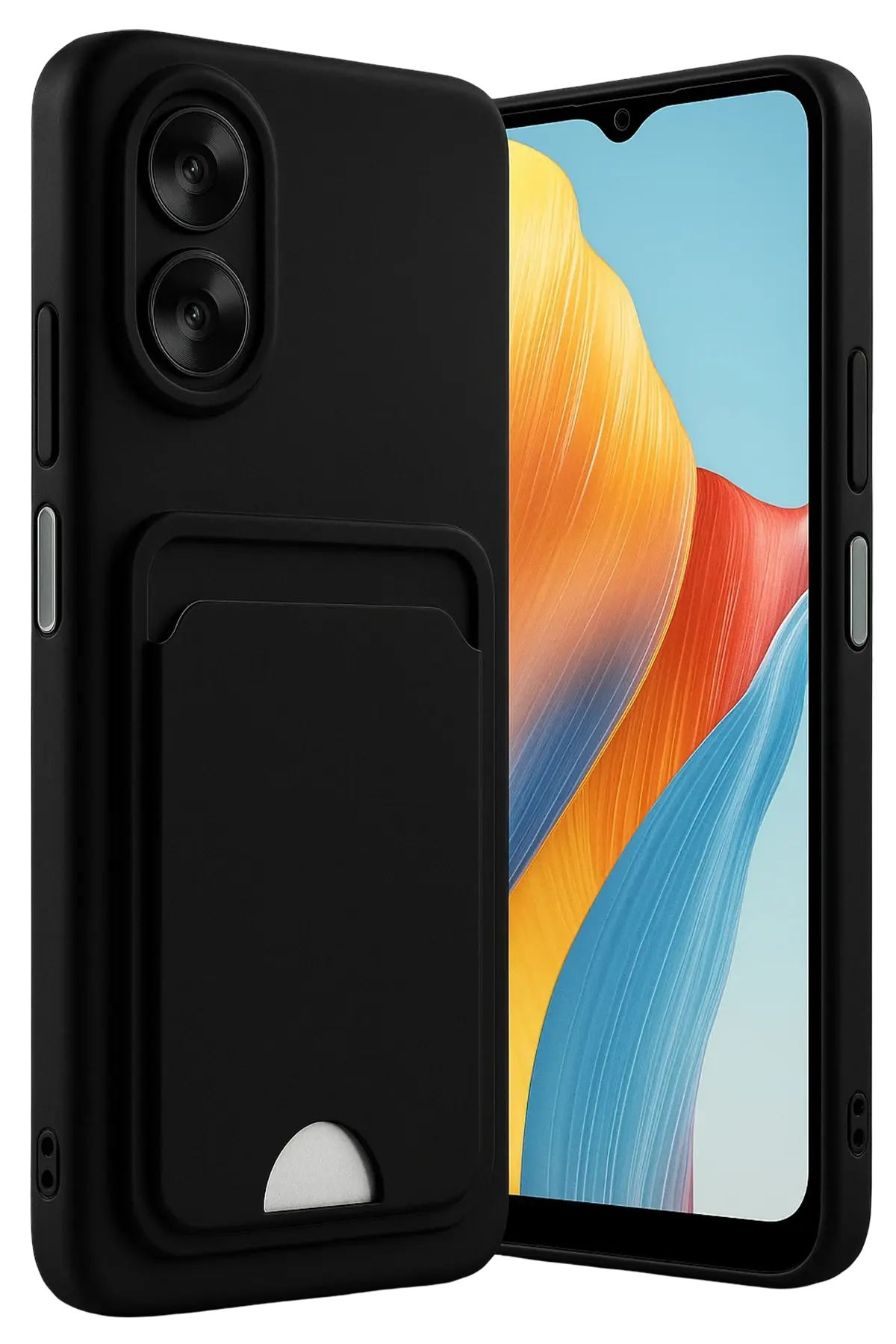 Newface Oppo A38 Kılıf Kelvin Kartvizitli Silikon - Siyah