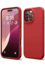 Newface iPhone 16 Pro Max Kılıf Nano içi Kadife Silikon - Kırmızı