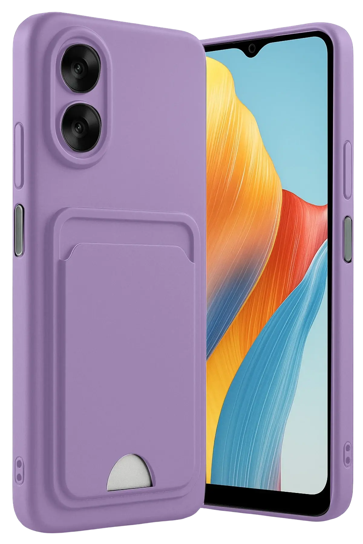 Newface Oppo A38 Kılıf Kelvin Kartvizitli Silikon - Lila