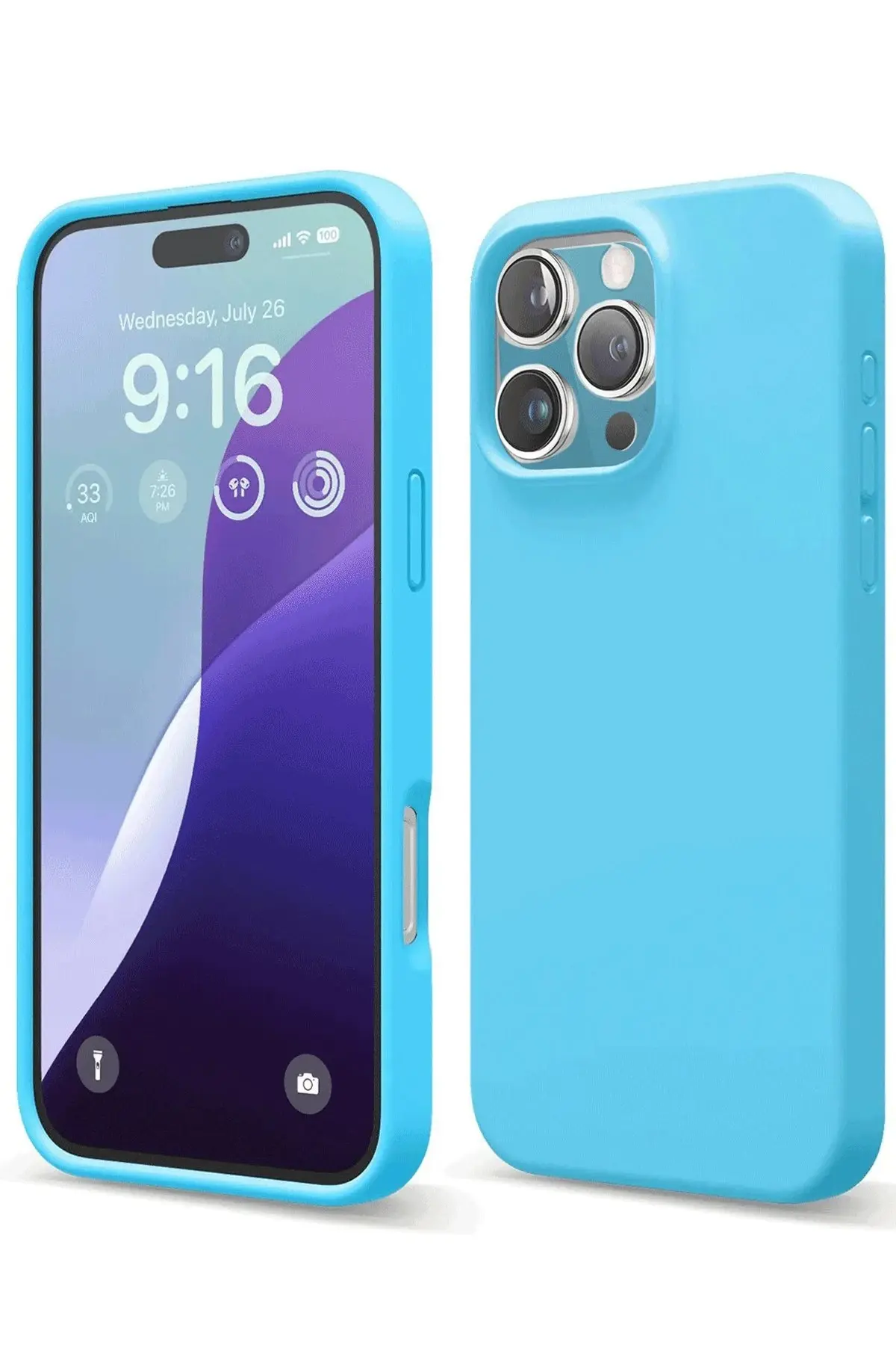 Newface iPhone 16 Pro Max Kılıf Nano içi Kadife Silikon - Mavi