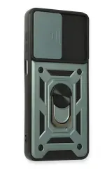 Newface Samsung Galaxy A22 Kılıf Pars Lens Yüzüklü Silikon - Yeşil