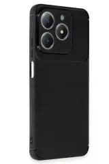 Newface Realme C61 Kılıf Auto Focus Karbon Kapak - Siyah