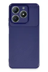 Newface Realme C61 Kılıf Auto Focus Karbon Kapak - Lacivert