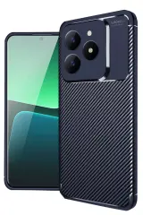 Newface Realme C61 Kılıf Auto Focus Karbon Kapak - Lacivert