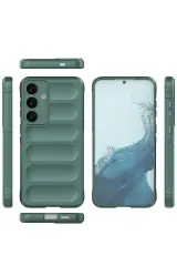 Newface Samsung Galaxy S24 Kılıf Optimum Silikon - Koyu Yeşil