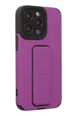 Newface iPhone 13 Pro Max Kılıf Mega Standlı Silikon - Mor