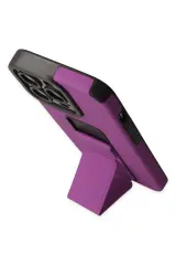 Newface iPhone 13 Pro Max Kılıf Mega Standlı Silikon - Mor