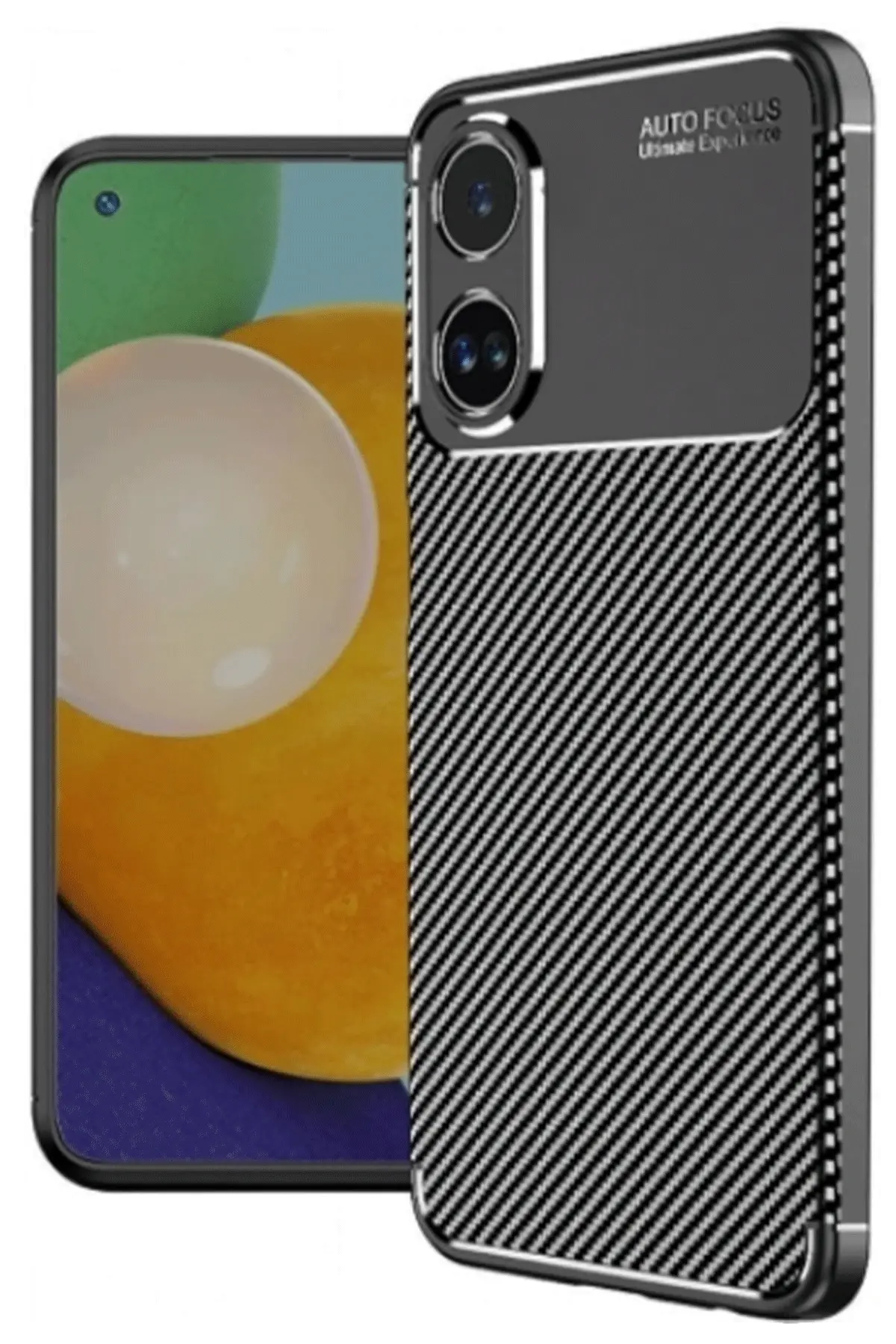 Newface Oppo A60 Kılıf Auto Focus Karbon Kapak - Siyah