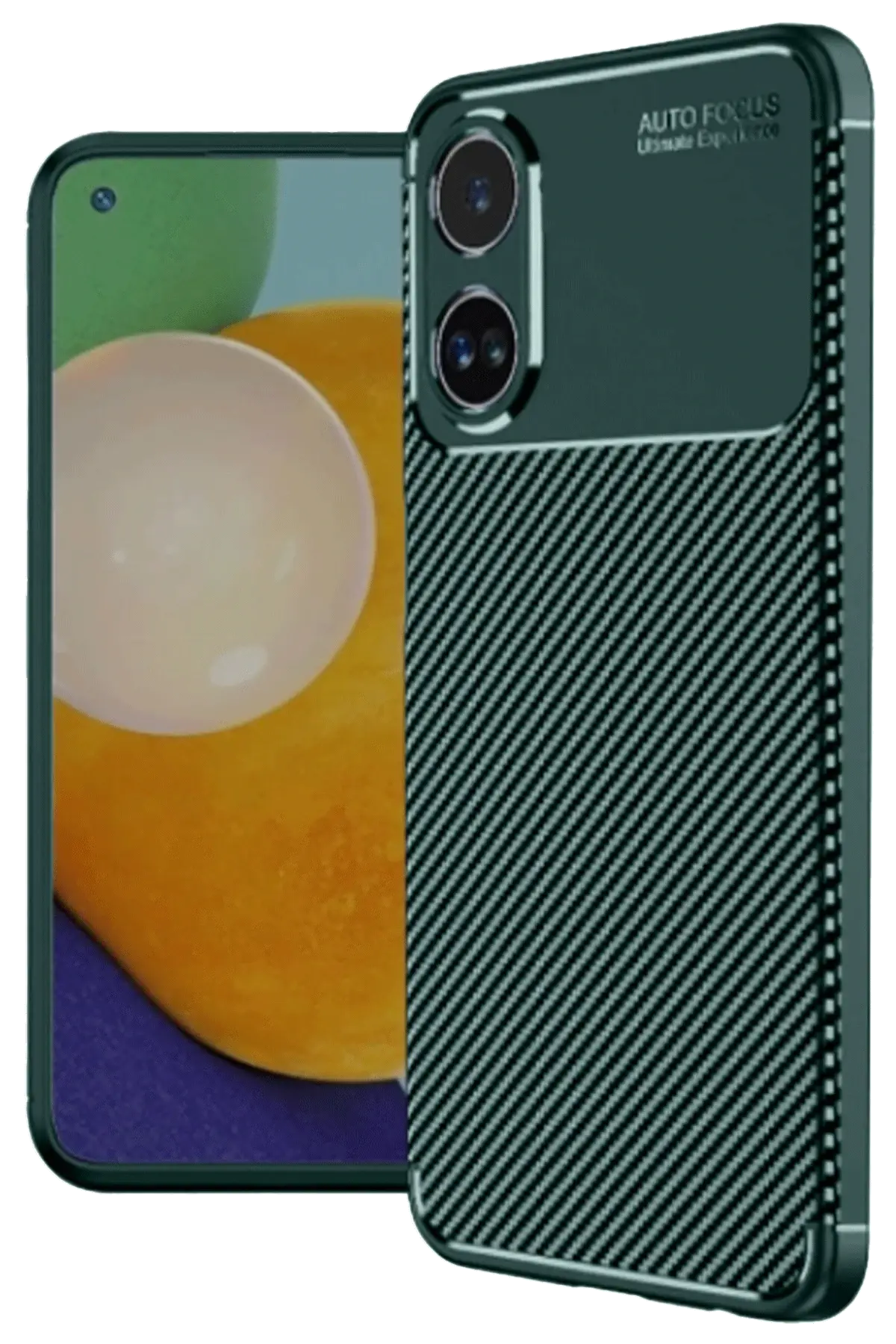 Newface Oppo A60 Kılıf Auto Focus Karbon Kapak - Koyu Yeşil