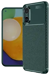 Newface Oppo A60 Kılıf Auto Focus Karbon Kapak - Koyu Yeşil