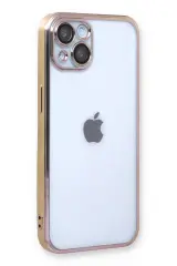Newface iPhone 13 Kılıf Razer Lensli Silikon - Gold