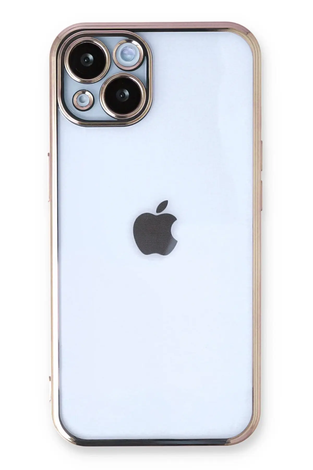 Newface iPhone 13 Kılıf Razer Lensli Silikon - Gold