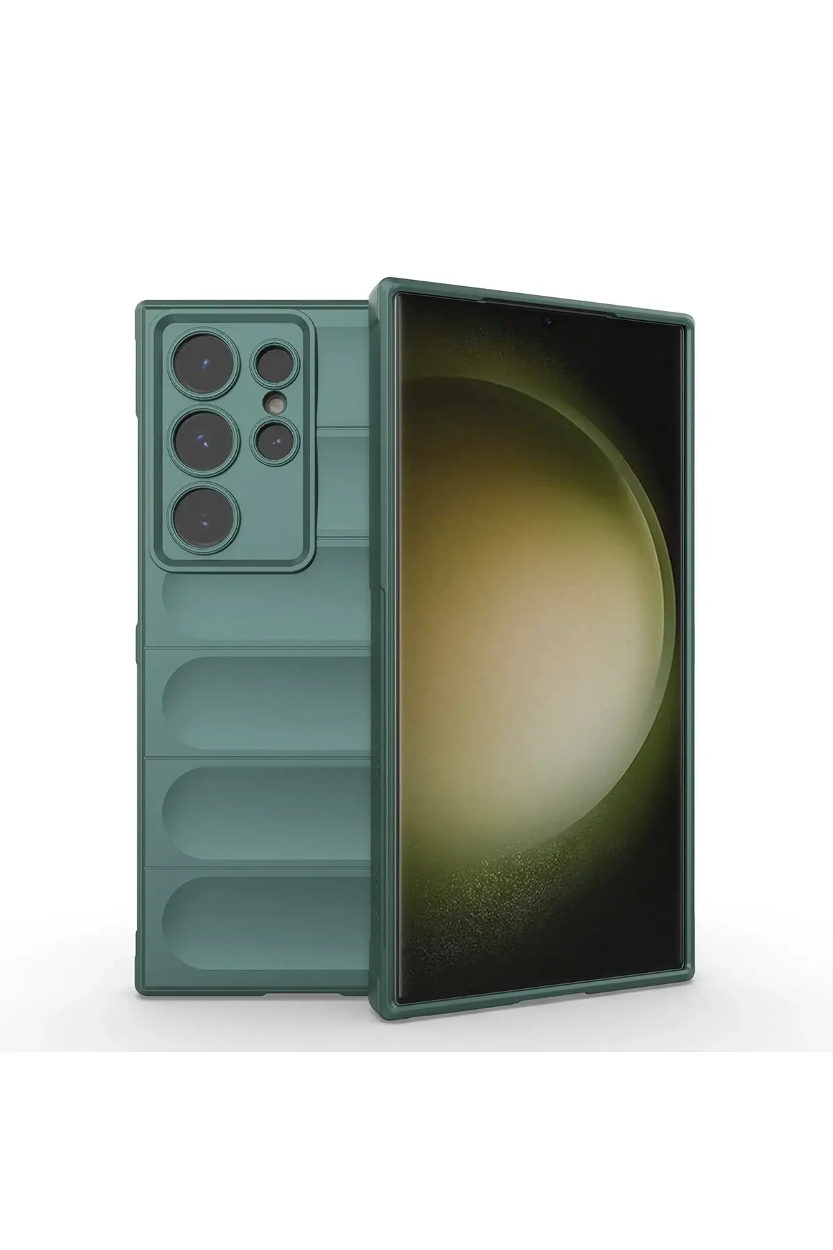 Newface Samsung Galaxy S24 Ultra Kılıf Optimum Silikon - Koyu Yeşil